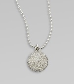 Add a little sparkle with this brilliant pavé rhinestone pendant on a long, ball link chain. RhinestonesSilvertone brassLength, about 32Pendant size, about ½ Toggle closureImported 