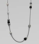 From the David Yurman Element Collection. Sterling silver, hematite and black onyx stations are suspended on a mini box chain.Hematite & black onyx Sterling silver Length, about 48 Lobster clasp closure Imported 