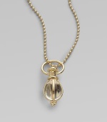 An egg-shaped rock crystal amulet, regally set in 18k yellow gold, has delicate granulated dot accents. Rock crystal 18k yellow gold Length, about 1 Made in Italy Please note: Necklace sold separately.