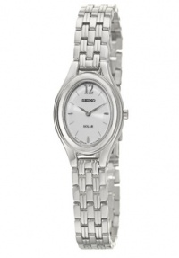 Seiko Women's SUP005 Solar Silver Oval Dial Watch