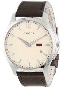 Gucci Men's YA126303 Gucci Timeless Ivory Diamond Pattern Dial Watch