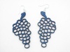 Aqua Marine Grape Cluster Wooden Earrings