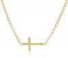 Dogeared Jewels and Gifts Faith Gold-Plated Silver Small Sideways Cross 18