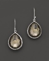 Sterling silver frames faceted pyrite doublets on these timeless earrings from Ippolita.