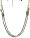 Jessica Simpson Rope Items Silver Tone Mesh Necklace