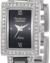 Armitron Women's 75/3955BKSV Black Ceramic Silver-Tone Swarovski Crystal Accented Bracelet Watch