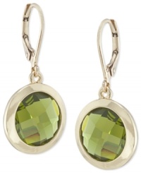 Circle important dates on your event calendar -- these chic drop earrings from Carolee will have you ready to party! With a round-cut plastic stone set at the center. Crafted in 12k gold-plated mixed metal. Approximate drop: 1-1/4 inches.