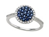 Genuine Sapphire and Diamond Ring by Effy Collection® in 14 kt White Gold Size 5