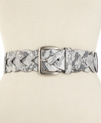 Weave your way through the day with this exotic snake-embossed stretch belt from Style&co.