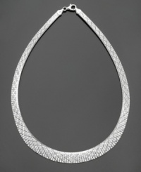 Diamond-cut sterling silver gives a regal air to this intricate necklace. Approximate length: 16-1/2 inches.