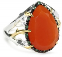 Elizabeth and James Thorns Sterling Silver Orange Carnelian Large Ring