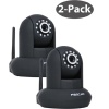 2 PACK Foscam FI8910W Wireless/Wired Pan & Tilt IP/Network Camera with IR-Cut Filter for True Color Images - 8 Meter Night Vision and 3.6mm Lens (67° Viewing Angle) - Black NEWEST MODEL