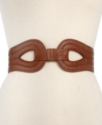 It's a cinch to look chic with this faux leather stretch belt from Style&co. that features detail stitching in a figure-eight design.