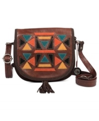 Tap into the tribal trend with this cool crossbody from The Sak, featuring a bold geometric pattern on the front flap. Signature hardware and flirty tassels add interest, for a go-anywhere laid-back look.