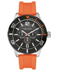 Look on the bright side with this vibrant sport watch from Nautica.