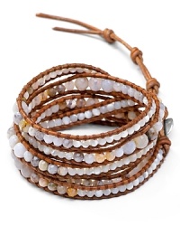 Chan Luu wraps up boho luxe style with this five-strand leather bracelet, accented by a free spirited mix of semi precious stones.