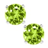 2.00 Ct Green Peridot 925 Sterling Silver Stud Earrings 6MM