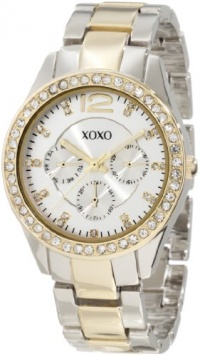 XOXO Women's XO5478 Two-Tone Bracelet With Rhinestones Accent Bezel Watch