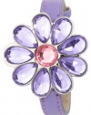 Disney Kids' PN1002 Princess Purple Strap with Flower Shape Cover Watch