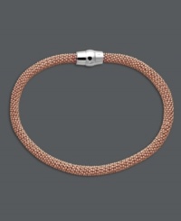 Update your look with the latest swoon-worthy hue. Studio Silver's chic mesh bracelet stands out on its own, but can also be layered for an ultra-trendy look. Crafted in 18k rose gold over sterling silver. Approximate length: 7-1/2 inches.