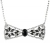 Betsey Johnson Iconic Jet Crystal Bow Necklace