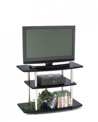 Convenience Concepts 131020 3-Tier TV Stand for Flat Panel TV's up to 32-Inch or 80-Pound, Black