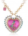 Betsey Johnson Jewels of the Sea Sea Horse Heart Pendant Necklace, 19