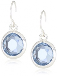 Anne Klein Beacon Silver-Tone Blue Colored Drop Earrings