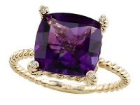 Genuine Amethyst Ring by Effy Collection® in 14 kt Yellow Gold Size 6