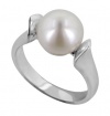 Honora Black & White Casual Sterling Silver and White Freshwater Cultured Pearl Ring LR5419WH7