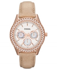 Delicate accents and ladylike colors create a Stella watch from Fossil.