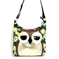 Sleepyville Owl Canvas Cross-body Bag