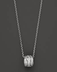 From Georg Jensen's Fusion Collection, a dazzling diamond pavé pendant necklace in white gold.