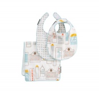 Dwellstudio Bibs and Burp Set, Skyline