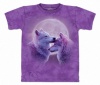 Loving Wolves T-Shirt by The Mountain 100% Cotton Short Sleeve Teen & Adult Size Shirt  Purple(Medium Adult)