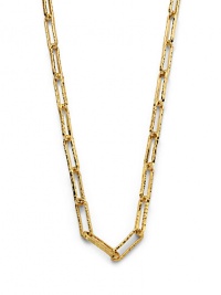 THE LOOKRectangle links18k electroplated gold Logo charmHook closureTHE MEASUREMENTLength, about 66ORIGINMade in Italy