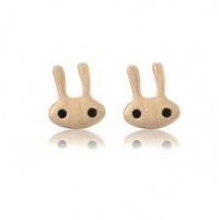 Rose gold earrings super cute bunny