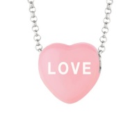 Sweetheart Jewelry Sterling Silver 12mm Colored Enamel Heart Pendant Necklace