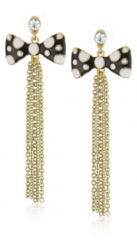 Betsey Johnson Pretty Polka Dots Polka Dot Bow Multi-Chain Linear Earrings