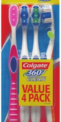 Colgate 360 Degree Adult Full Head, Soft Toothbrush, 4-Count