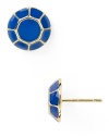 Bolder-is-better enamel stones are framed by gold plated metal on this pair of kate spade new york stud earrings, proving it pays to have fun with your fashion.