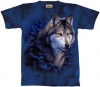 The Mountain Wolf In Blue Foliage T-shirt