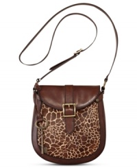 Wild thing--surrender to trend that's all about animal print. Cozy up to this cool crossbody from Fossil that features soft calf hair, sumptuous leather and signature hardware, it's the one look you won't want to let get away.