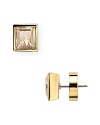 It's hip to be square: MICHAEL Michael Kors' sharp gilded studs are add a tasteful hit of shine to you look, anytime.