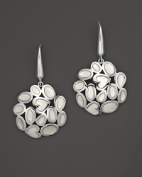 From the Mauresque collection, bold sterling silver earrings with white enamel feature a cluster of hearts. By Fifth Season by Roberto Coin.