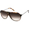 Carrera Hot/P/S Adult Aviator Metal Polarized Designer Sunglasses - Green Havana Silver/Brown / One Size Fits All