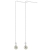 SCER017 Sterling Silver Cream Faux Pearl Threader 2 Inch Ear Wire String Earrings Made with Swarovski Elements