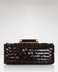 Put on the glitz with this boxy, DIANE von FURSTENBERG clutch, sized right to be a perfect night light.