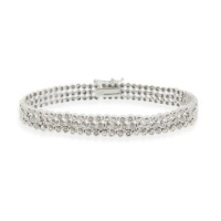 Sterling Silver 1ct Diamond Three Row Bracelet