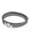 Showcase your charm collection with a bohemian leather bracelet from PANDORA. This style wraps three times around the wrist and secures with a sterling silver signature clasp.